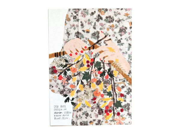 Postkarte Frolein Mint der rote Faden