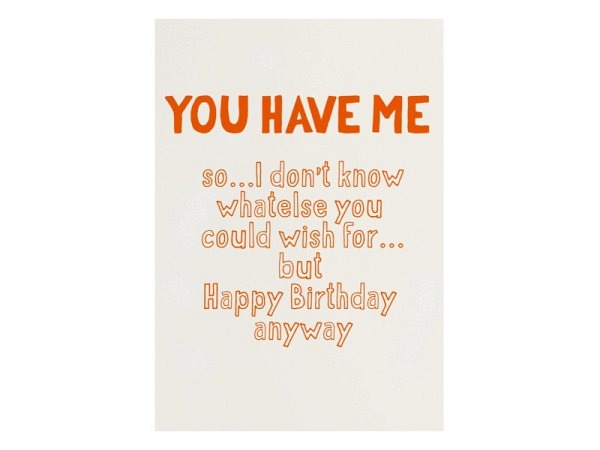 Postkarte Inktvis Du hast mich Happy Birthday orange