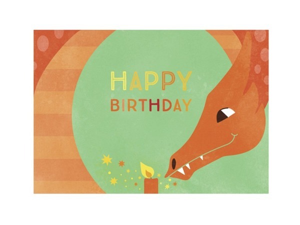 Postkarte Tante Tia Geburtstag Drache A6 14,8x10x5cm