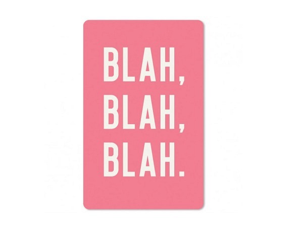 Postkarte Chic.Mic Luna Card Blah Blah Blah mit abgerundeten Ecken