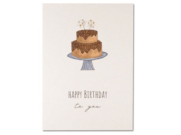 Postkarte Keitcards Happy Birthday to you. Weisse Postkarte aus hochwertigem Naturkarton
