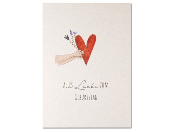 Postkarte Keitcards Alles liebe zum Geburtstag. Weisse Postkarte aus hochwertigem Naturkarton