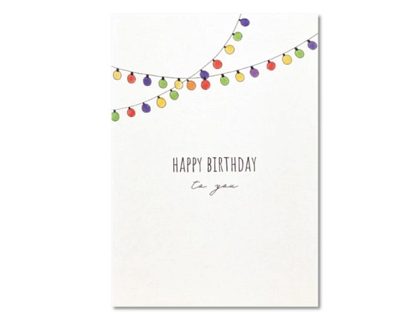 Postkarte Keitcards Happy Birthday to you. Weisse Postkarte aus hochwertigem Naturkarton
