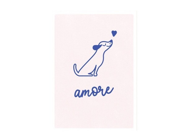 Postkarte Tante Tia Hund Amore A6 14,8x10x5cm