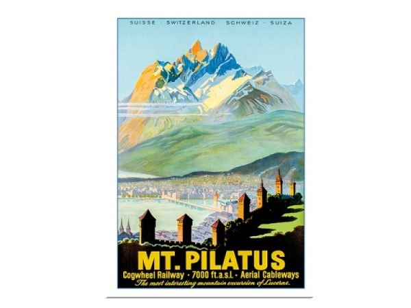 Postkarte Lightmotif Luzern MT.Pilatus 10,5x14,8cm