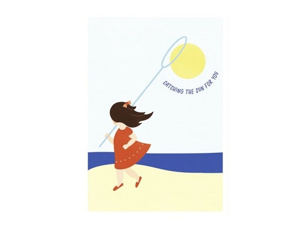 Postkarte Tante Tia Strand Catching the sun A6 14,8x10x5cm