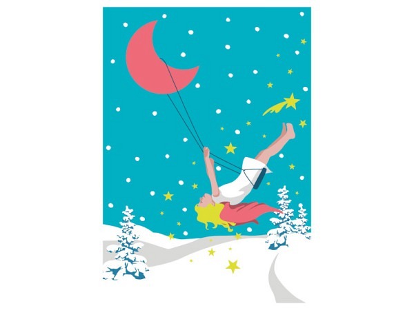 Postkarte luminous Moonstruck Angel