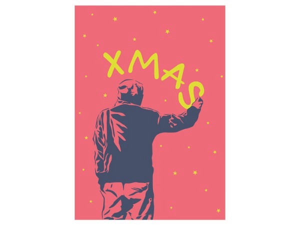 Postkarte luminous XMAS Graffiti