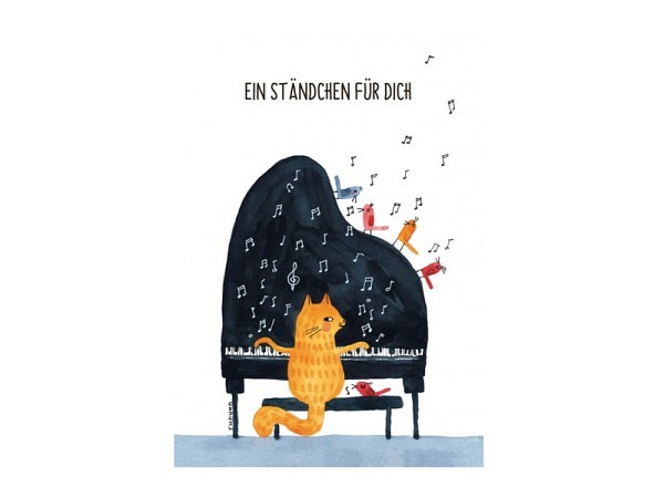 Postkarte Soko Katzen Musik A6 105 x 148 mm