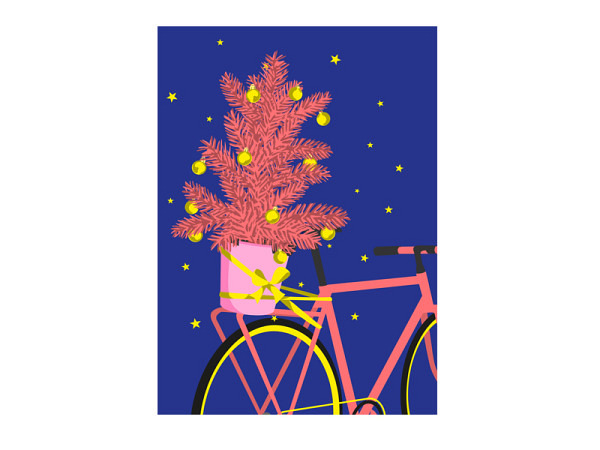 Postkarte luminous Bike withe tree A6