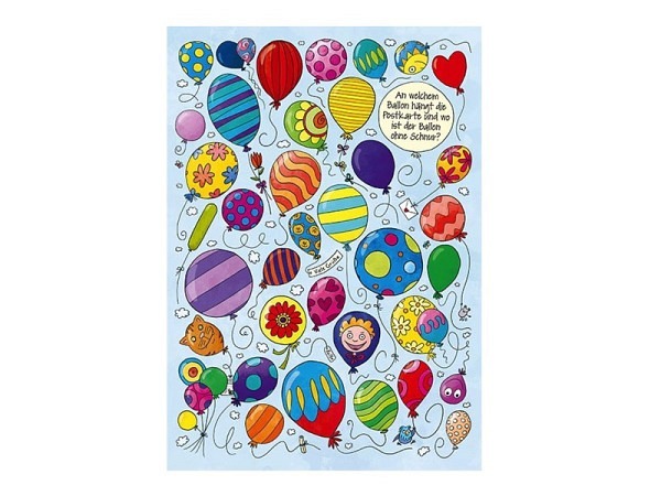 Postkarte Soko Wimmelkarte Luftballons A6 105 x 148 mm