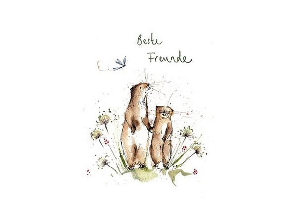 Postkarte Taurus Aquarell Murmeltiere A6 105 x 148 mm