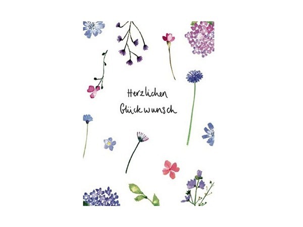 Postkarte Taurus Aquarell Blumen A6 105 x 148 mm,
