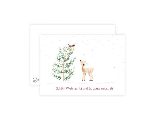 Postkarte Fotoeigenart Schöni Wiehnachtä und äs guets neus Jahr A6