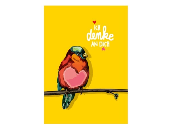 Postkarte illi Vogel Ich denke an Dich