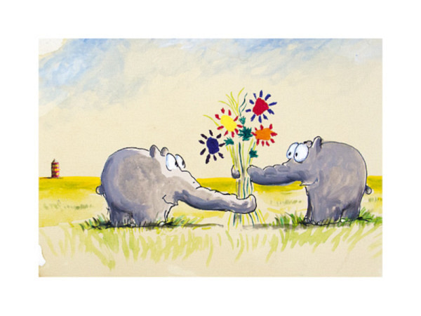 Postkarte Anderskartig Modern Times Statt Blumen