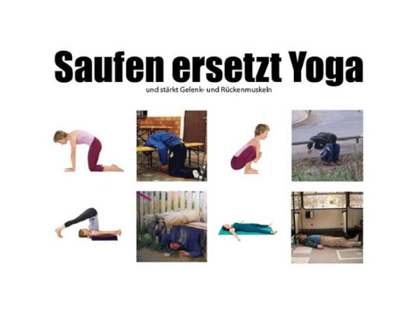 Postkarte Anderskartig Modern Times Saufen ersetzt Yoga