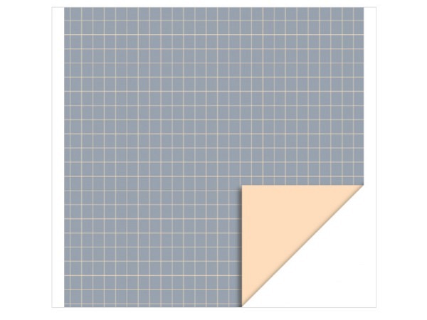Geschenkpapier HOP Grid Ice Blue Pastel Orange 70cm x 3m Rolle