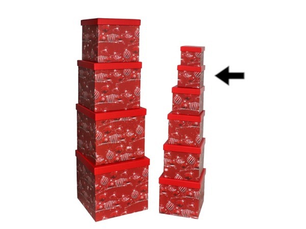 Geschenkschachtel Gerimport Weihnachtskugel quadratisch kubisch Grösse 2