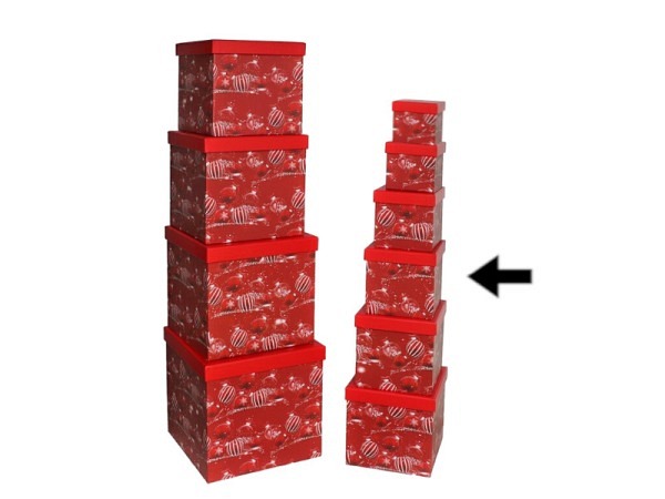 Geschenkschachtel Gerimport Weihnachtskugel quadratisch kubisch Grösse 4
