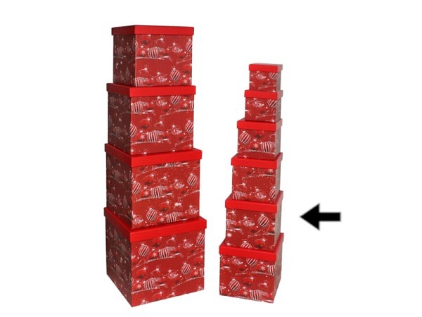 Geschenkschachtel Gerimport Weihnachtskugel quadratisch kubisch Grösse 5