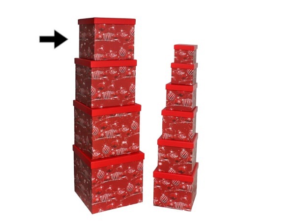 Geschenkschachtel Gerimport Weihnachtskugel quadratisch kubisch Grösse 7