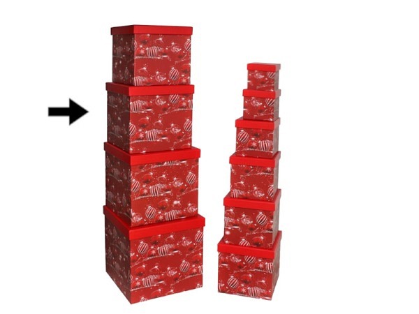 Geschenkschachtel Gerimport Weihnachtskugel quadratisch kubisch Grösse 8