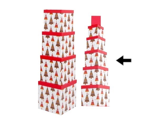 Geschenkschachtel Gerimport Trees quadratisch kubisch Grösse 4