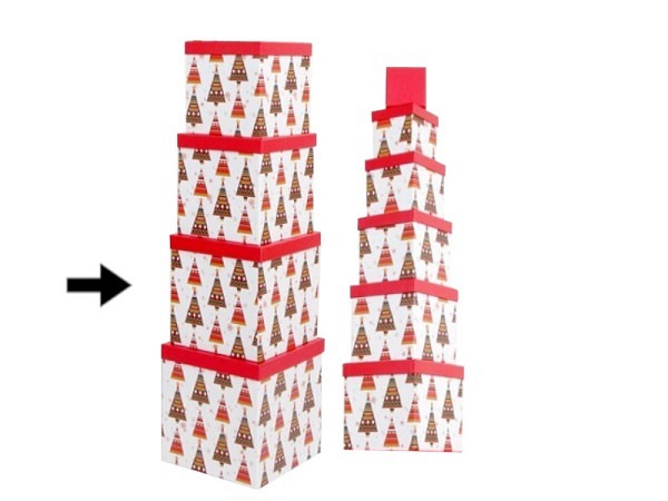 Geschenkschachtel Gerimport Trees quadratisch kubisch Grösse 9