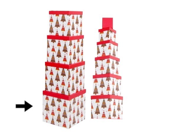 Geschenkschachtel Gerimport Trees quadratisch kubisch Grösse 10