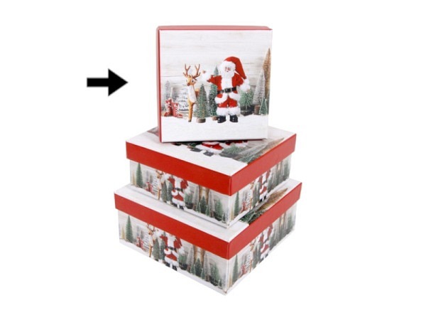 Geschenkschachtel Gerimport Santa Claus quadratisch flach Grösse 1