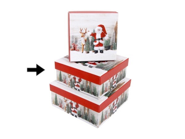 Geschenkschachtel Gerimport Santa Claus quadratisch flach Grösse 2