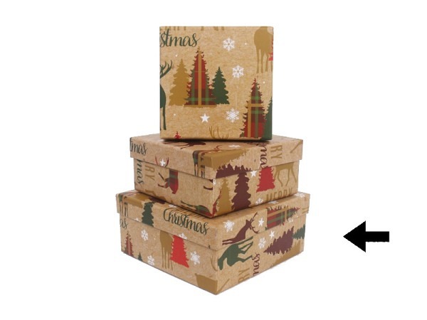 Geschenkschachtel Gerimport Moi quadratisch flach Grösse 3