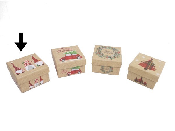 Geschenkschachtel Gerimport Liu quadratisch flach Motiv 1