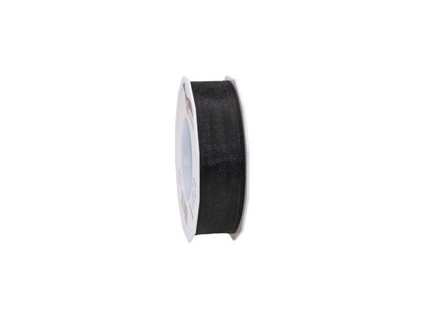 Geschenkband Präsent Organza 25mmx25m schwarz
