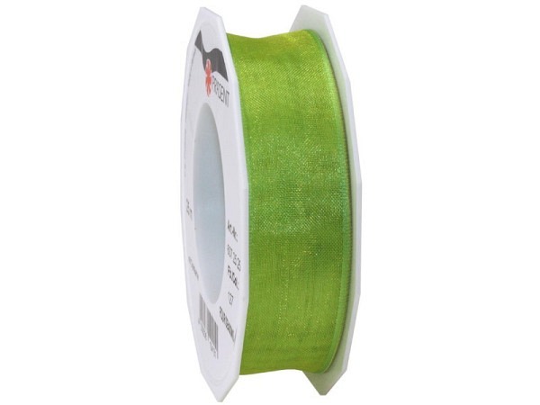Geschenkband Präsent Organza 25mmx25m grasgrün