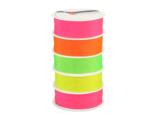 Geschenkband Präsent Neon Dream 25mmx3m 5Stk.