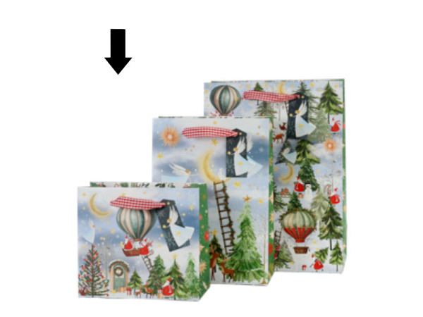 Geschenksack Artebene Santas Winterwelt, 8x16x18cm