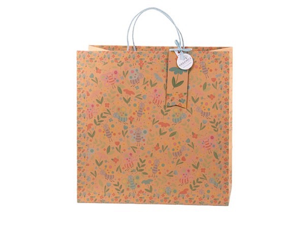 Geschenksack Artebene Kraftpapier Schmetterlinge, 38x38x21,5cm