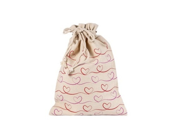Geschenksack Artebene Stoffsack, Herzen