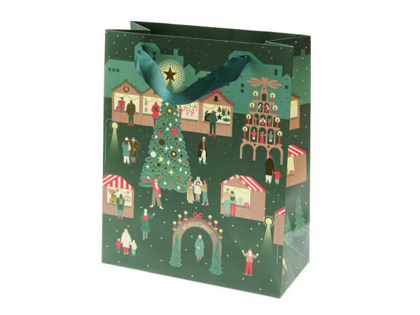 Geschenksack Rico Design Weihnachtsmarkt L 26x32x12cm