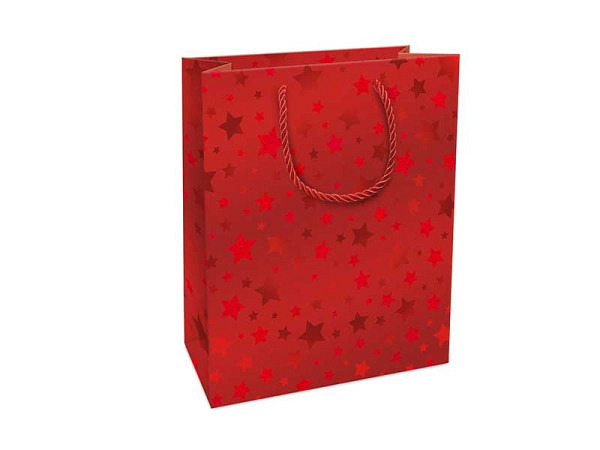 Geschenksack Braun&Company Shimmering Stars rot