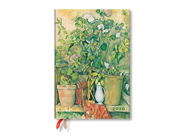 Agenda Paperblanks Mini 9,5x14cm Cezannes Terrakotaa-Töpfe und Blumen