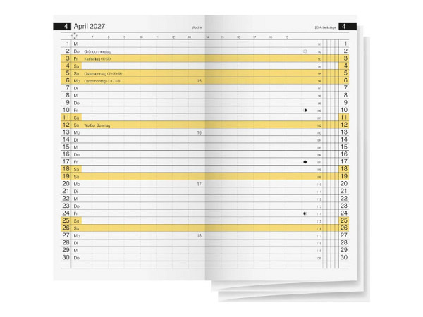 Agenda Rido Planer Miniplaner d15 1 Monat auf 2 Seiten Leporello