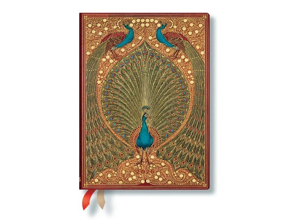 Agenda Paperblanks Mini 9,5x14cm Hafiz Pfauen, 1 Tag auf 1 Seite