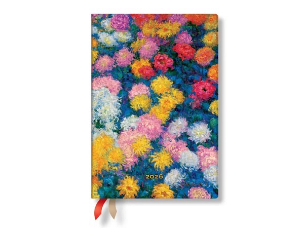 Agenda Paperblanks Mini 9,5x14cm Monets Chrysanthemen, 7 Tage auf 2 Seiten