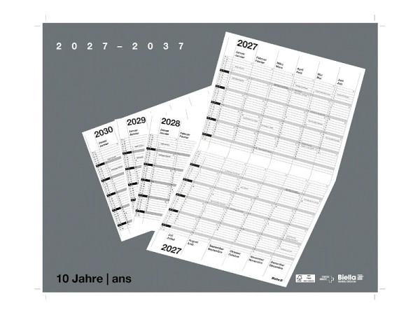 Wandplaner Biella 10-Jahreskalender 2027-2037