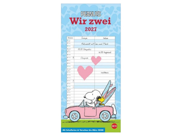 Familienplaner Heye Peanuts Snoopy Wir zwei 16x3..