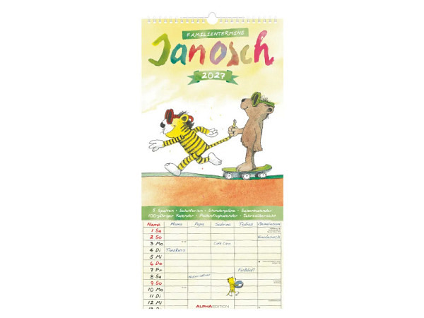 Familienplaner Janosch 5 Spalten 22x45cm