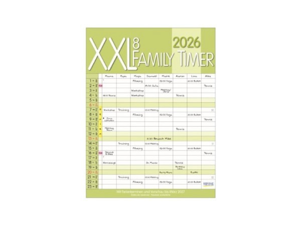 Familienplaner Korsch XXL 35x47cm mit 8 Spalten